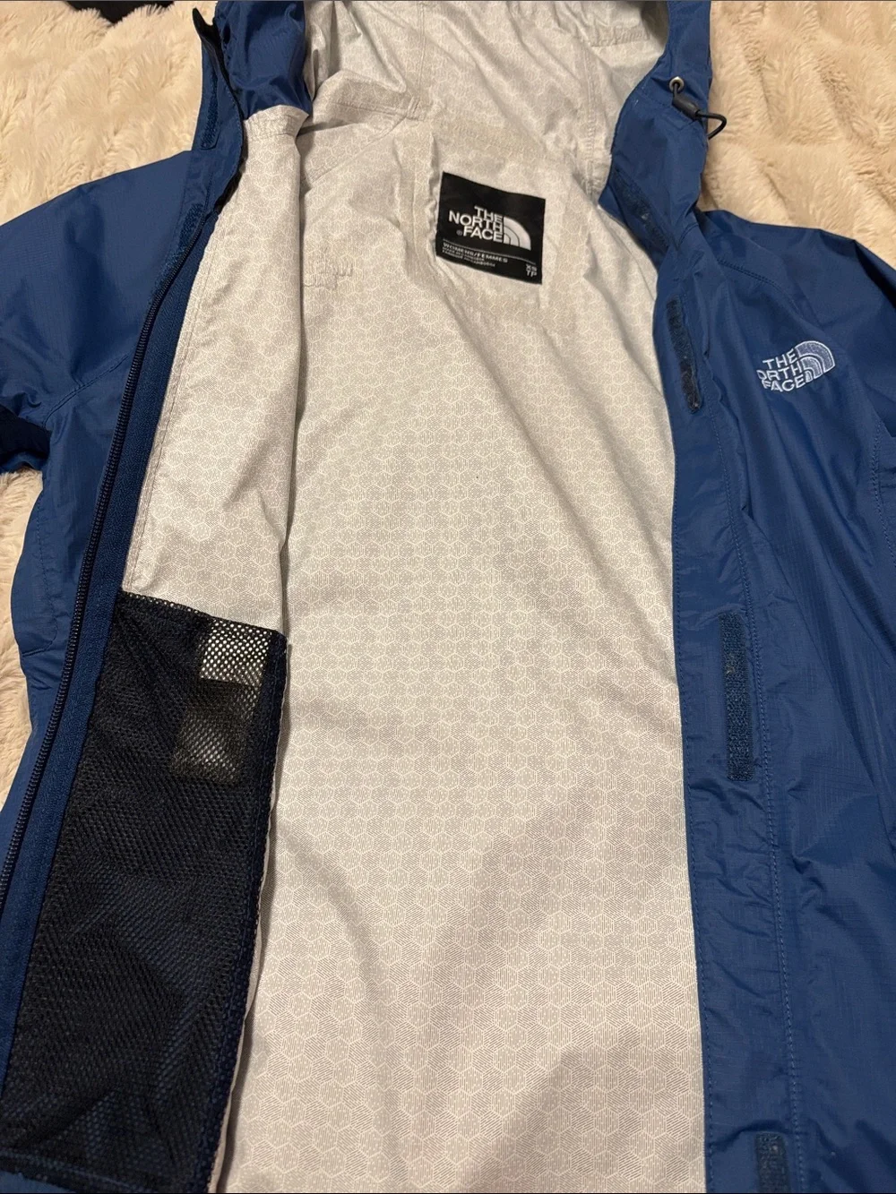 The North Face Blue DryVent Hooded Rain Jacket